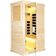 Hosauna T-50C2 Far Infrared Wooden Sauna Room Home Sauna Spa Dry Saunas Single Person Spa Finland Spruce Wood fit for 7ft Person