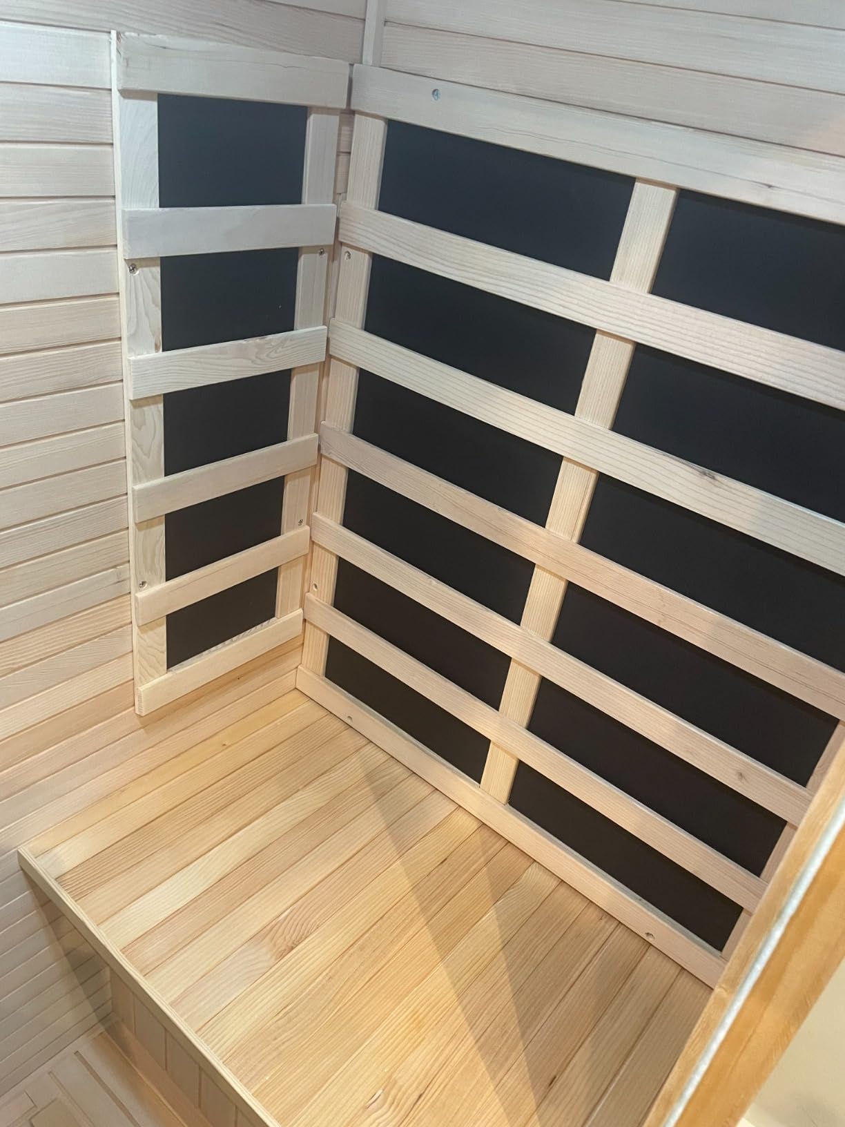 Hosauna T-50C Far Infrared Sauna Home Sauna Spa Room Canadian Hemlock Wood 800W Indoor Saunas 110V with Control Panel and Tempered Glass Door, Room: 35.2 * 27.6 * 61.6Inch