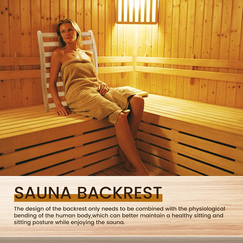 Hosauna Canadian Hemlock Sauna Backrest - Slip-Resistant, Non-Toxic, Comfortable S-Shape Design - Sauna Chair with Back, Sauna Accessories for Any Infrared Sauna