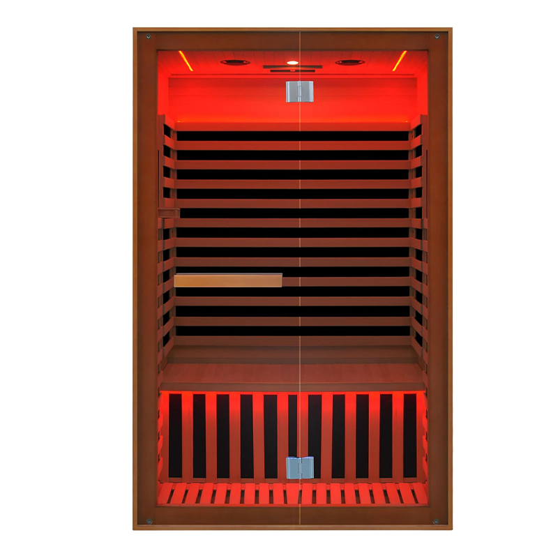 Hosauna HY5 Far Infrared Sauna Home Sauna Spa Room for 2 Person Low-EMF Canadian Hemlock Wood 1950W Indoor Saunas with Oxygen Bar 47.2 * 35.4 * 74.8Inch，In production, shipping on April 10