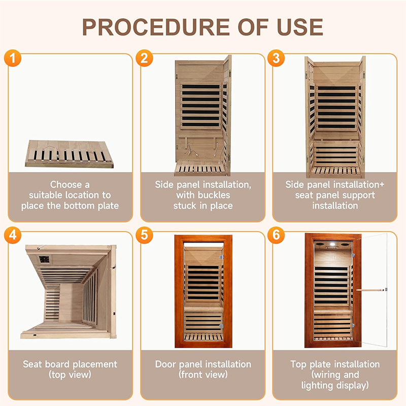 Hosauna HM1 Infrared Sauna for Home Indoor Sauna Wooden Dry Sauna Room Low EMF 1080W for 1 Person with Control Panel, Bluetooth Speaker, Reading Lamp